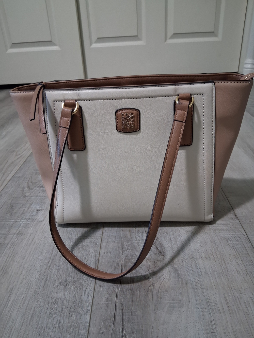 Nine West Two-Tone Tote in Blush and Cream